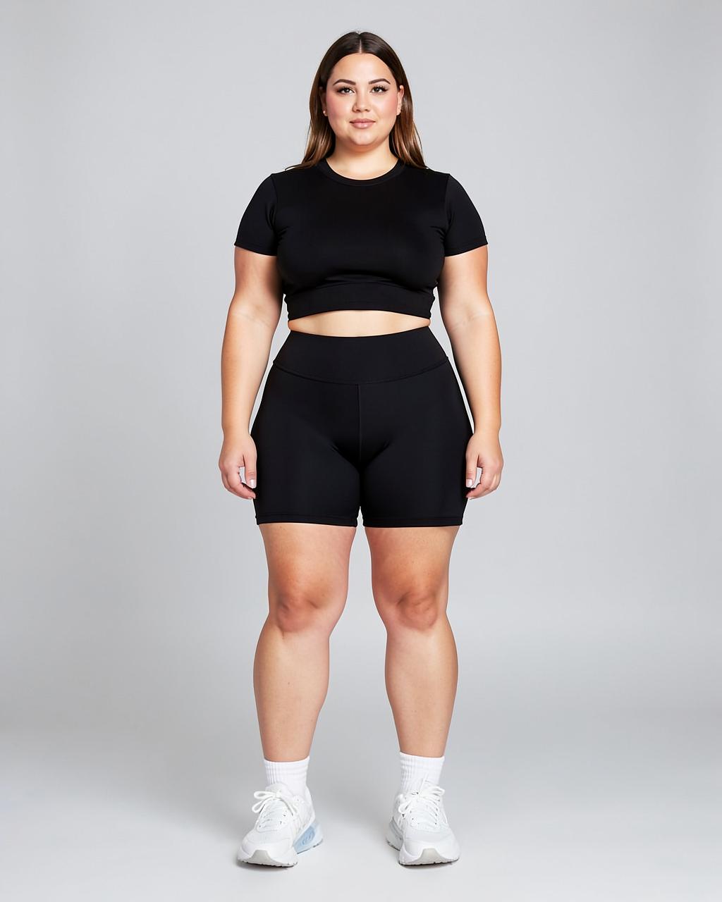 zwart short, voorkant