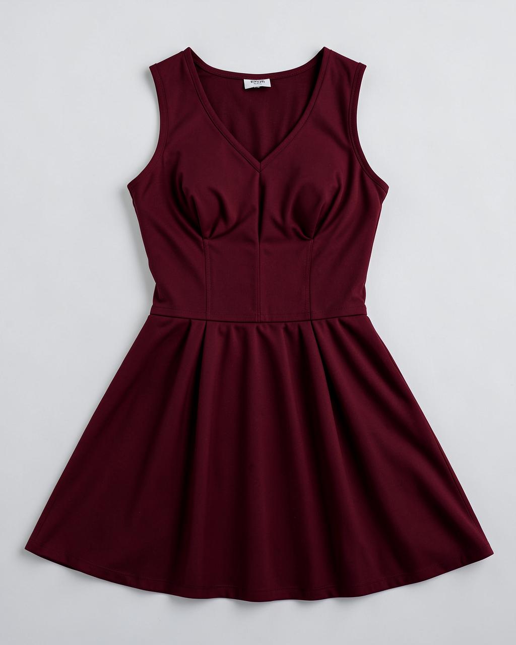 bordeaux jurk, voorkant