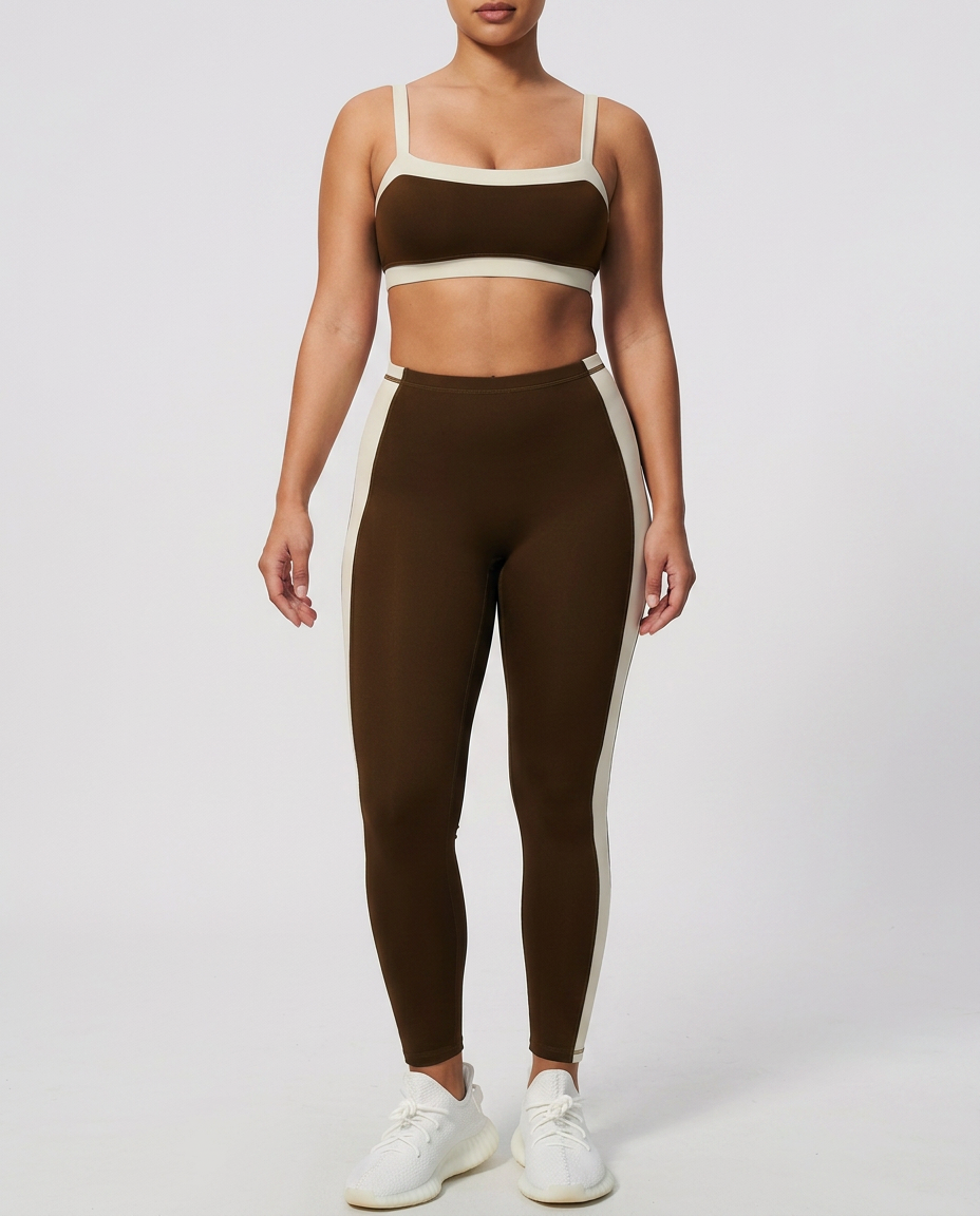 bruin legging, voorkant