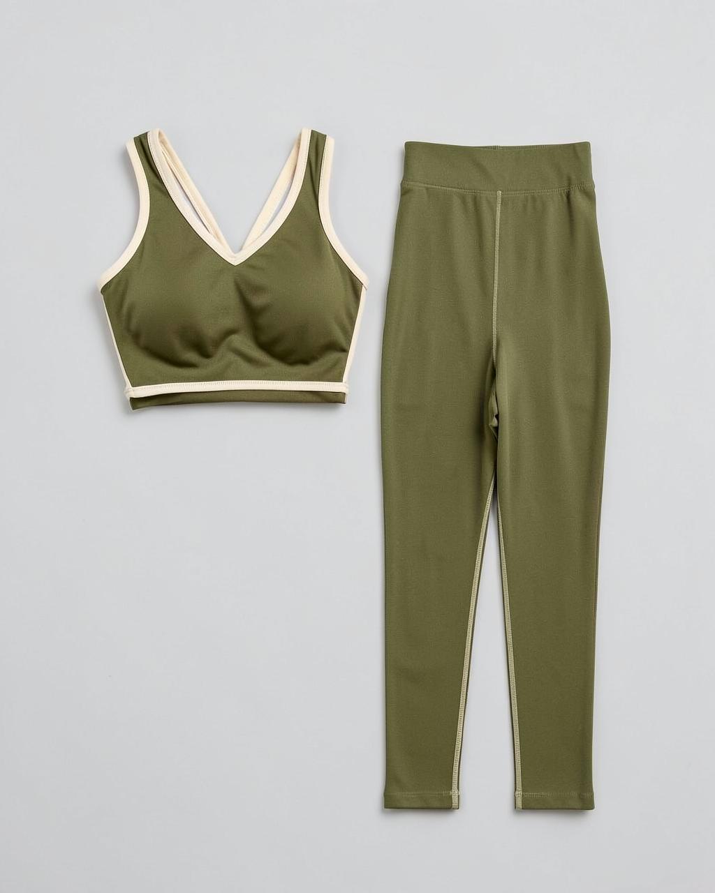 groen legging, voorkant