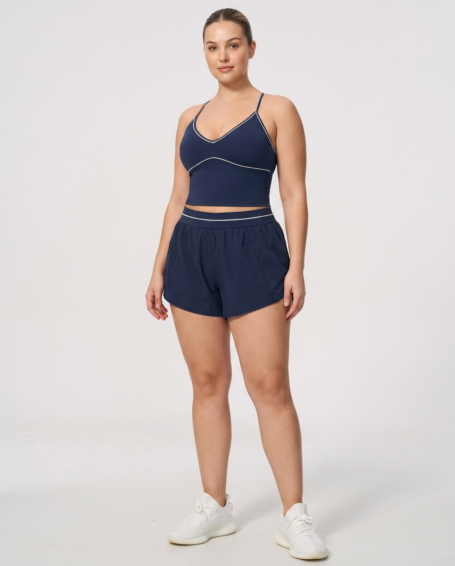 navy short, voorkant